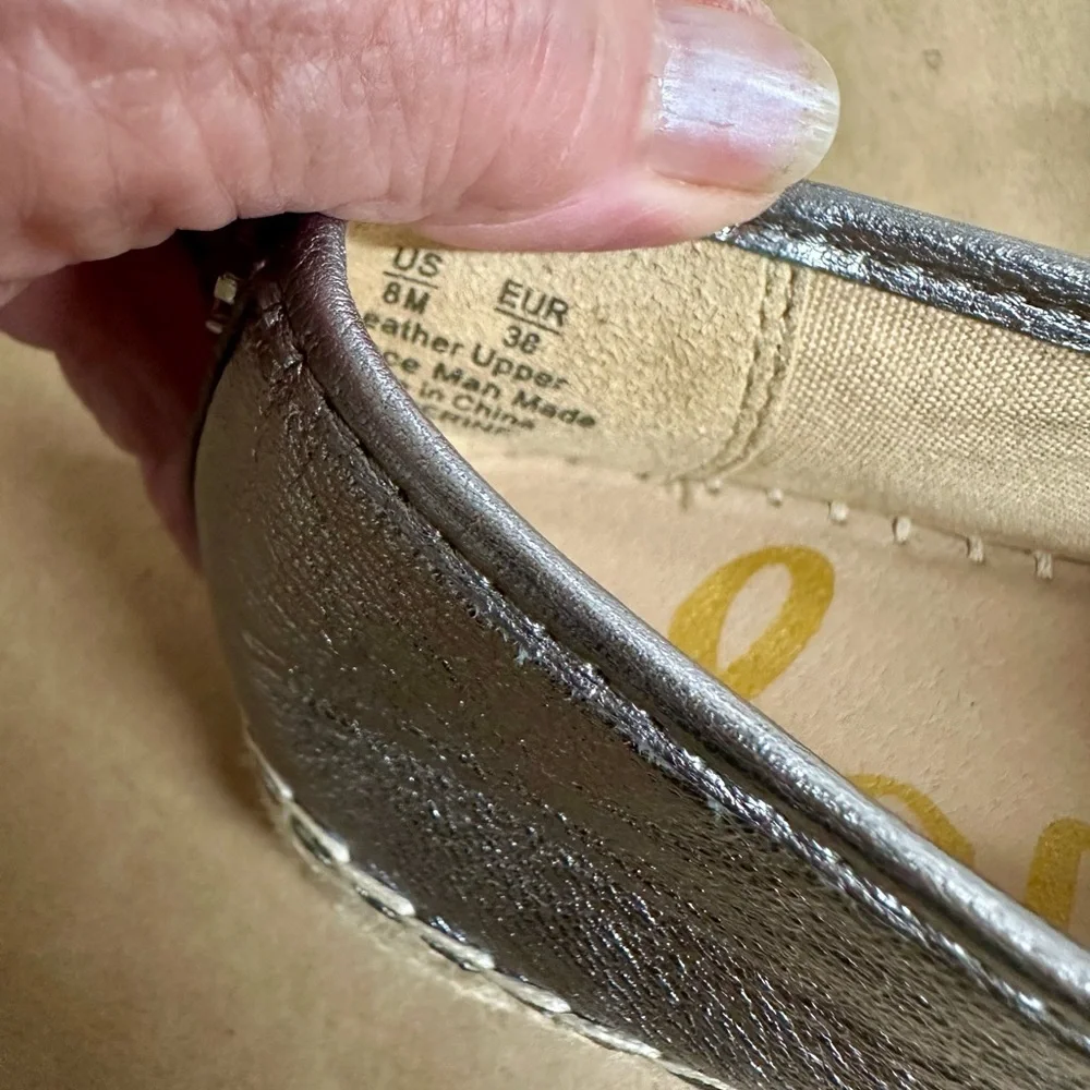 Silver Woven Slip-On Shoes - Picture 6 of 7